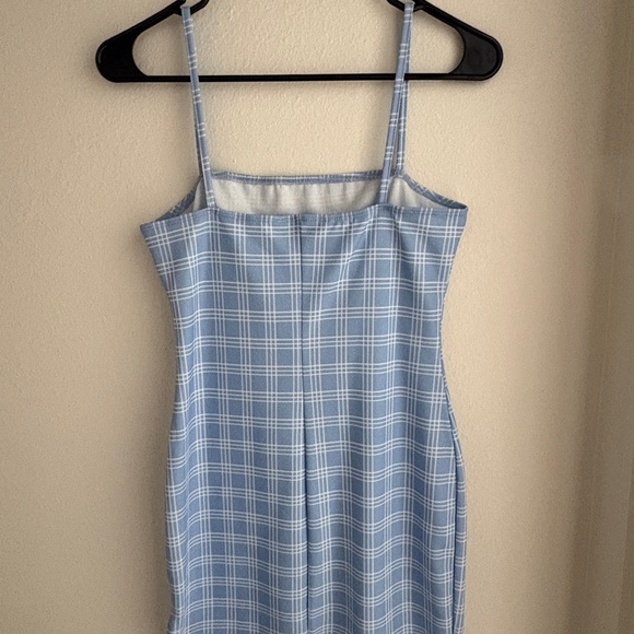 Blue and White Plaid Minidress - Picture 2 of 3